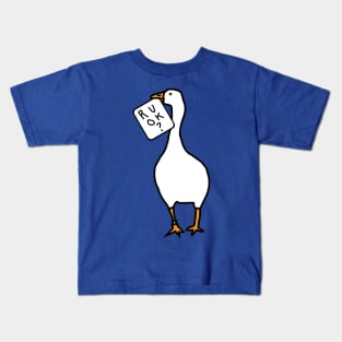 Goose with Stolen R U OK Sign Kids T-Shirt